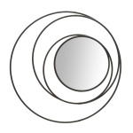 Стенно огледало с метални кръгове WALL MIRROR DARK
